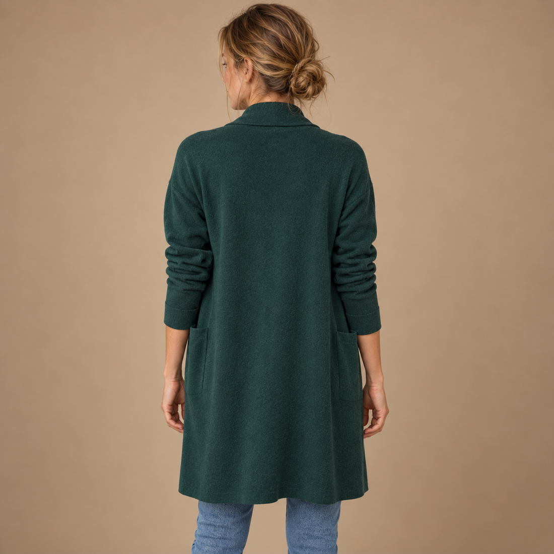 Lang cardigan til dame