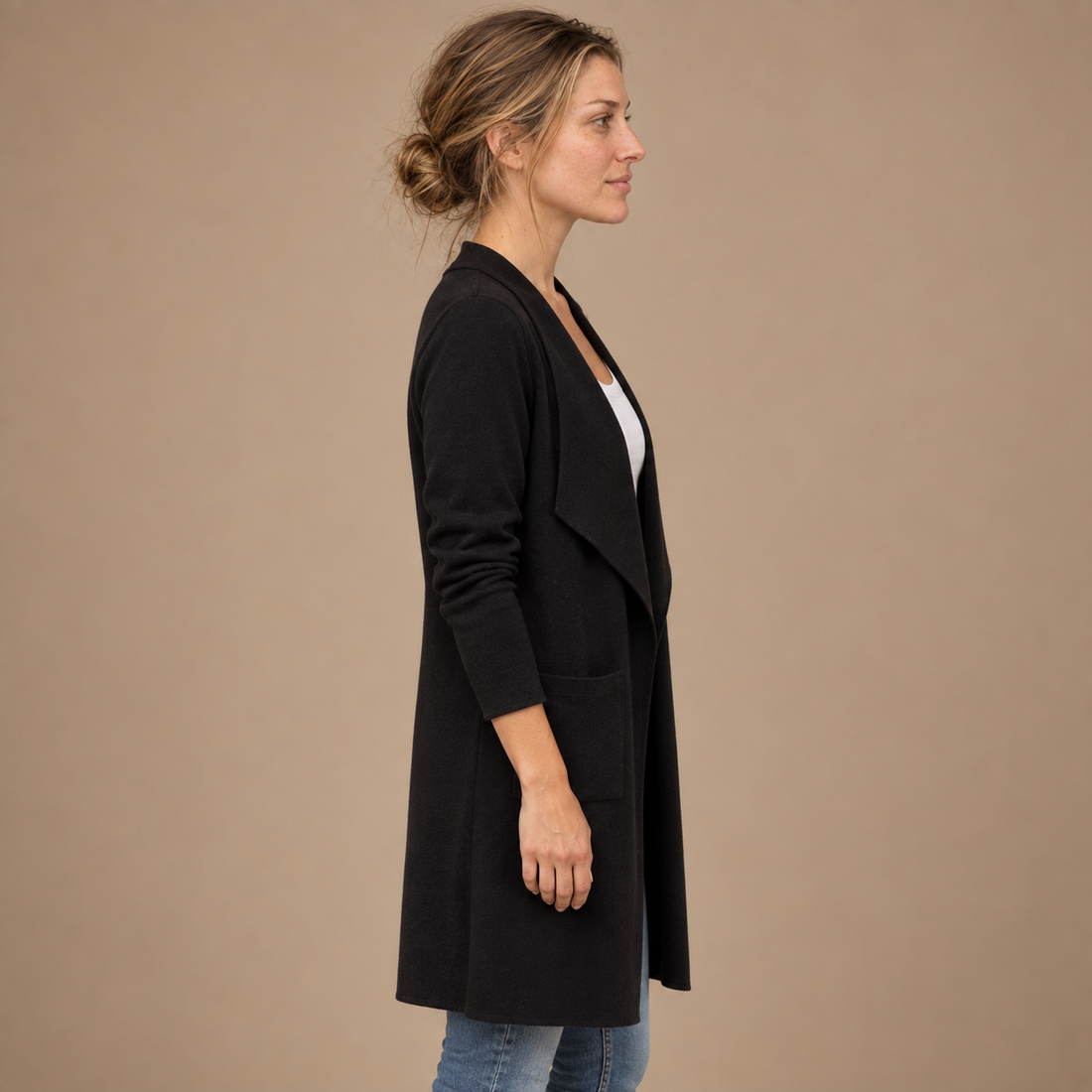 Lang cardigan til dame