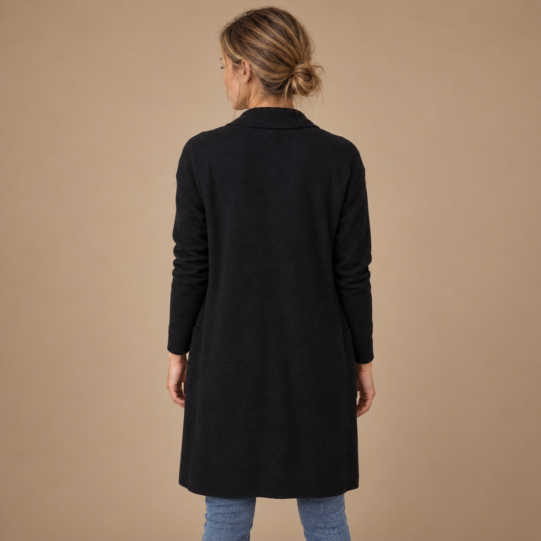 Lang cardigan til dame