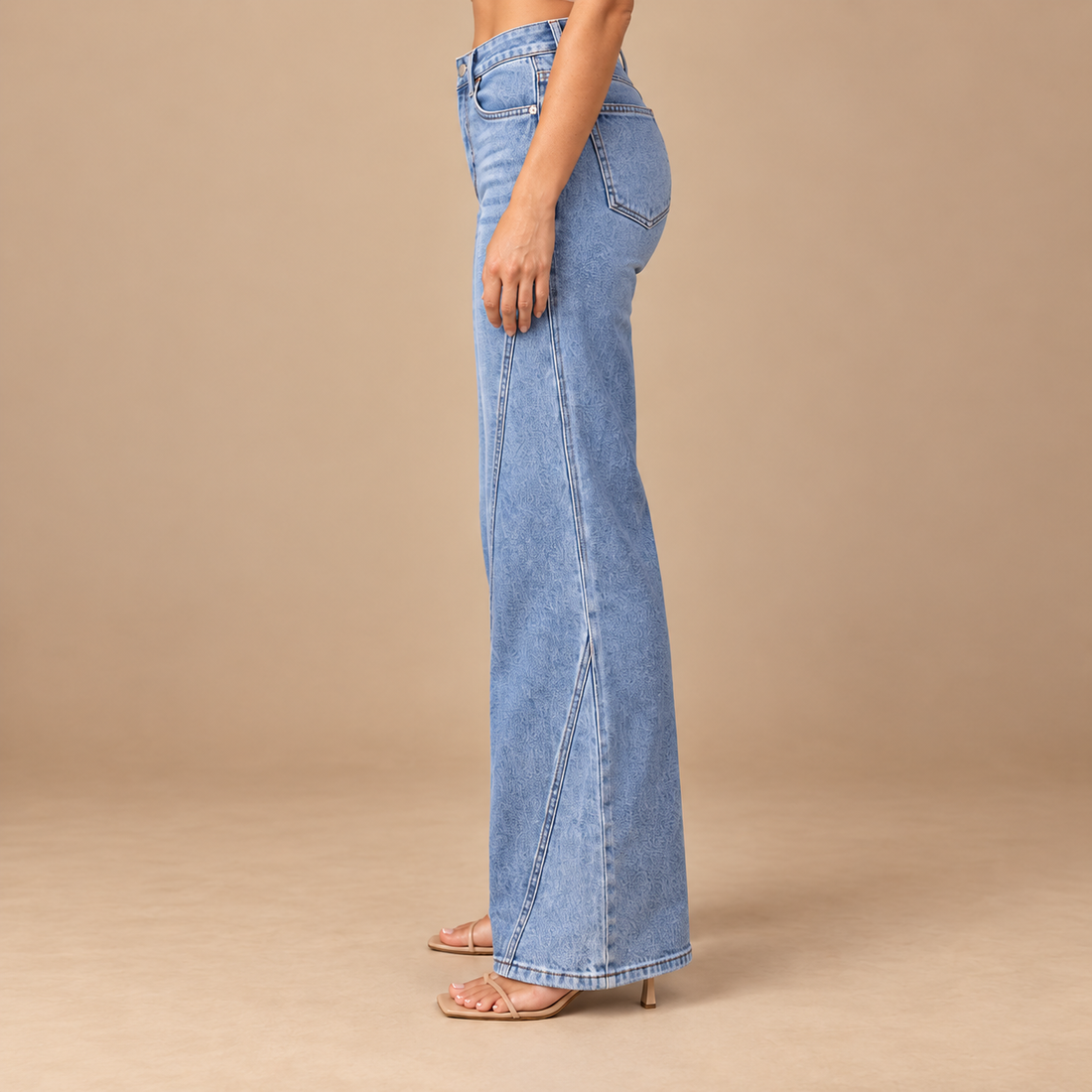 Bootcut jeans til dame i blå denim