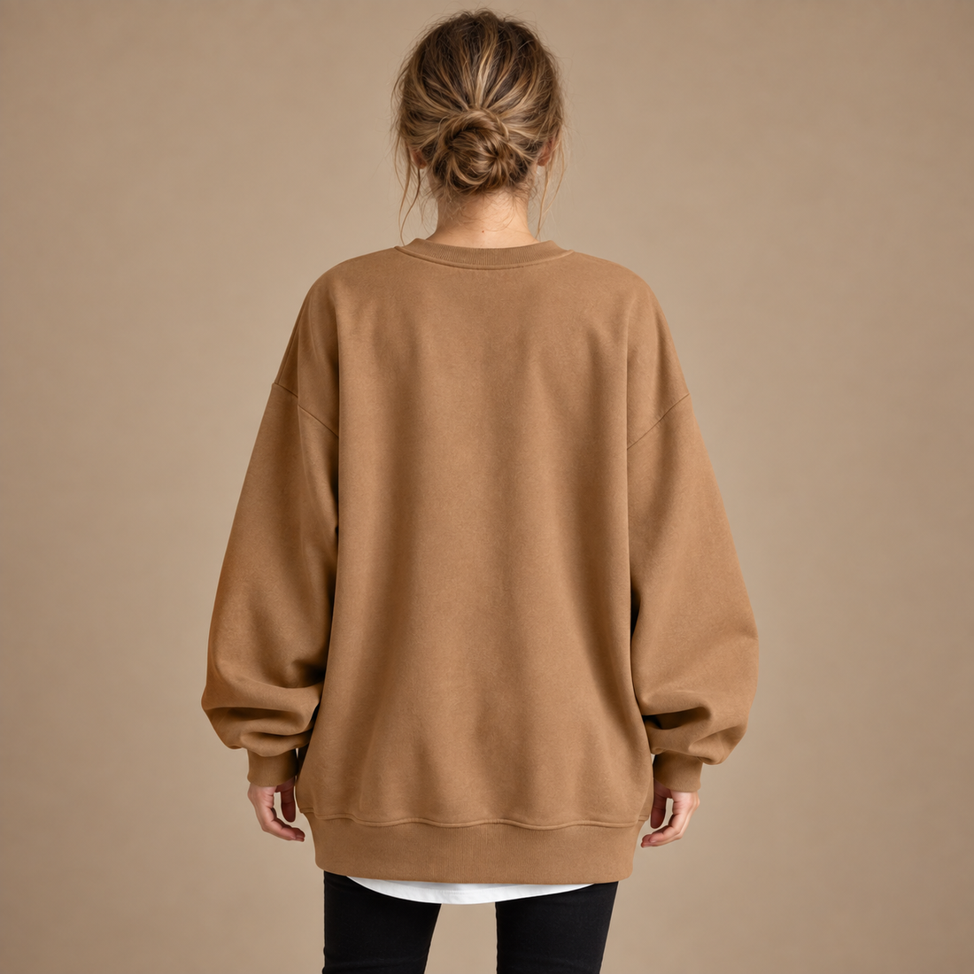 Oversized damesweater med luftig overflade