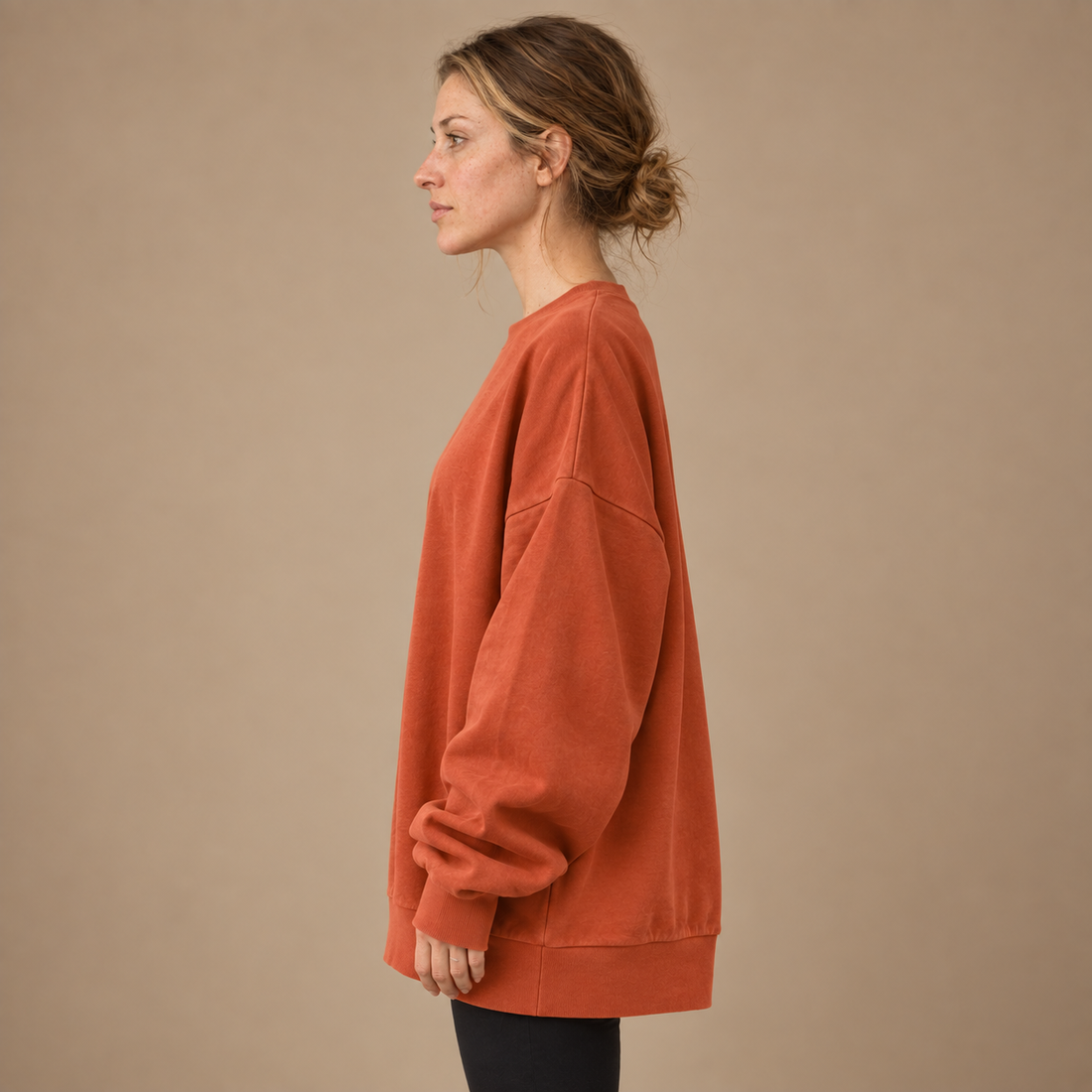 Oversized damesweater med luftig overflade