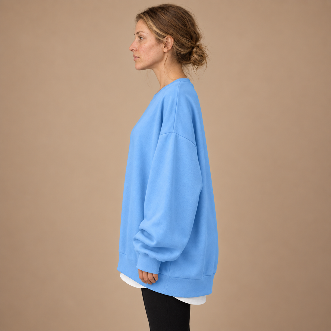 Oversized damesweater med luftig overflade