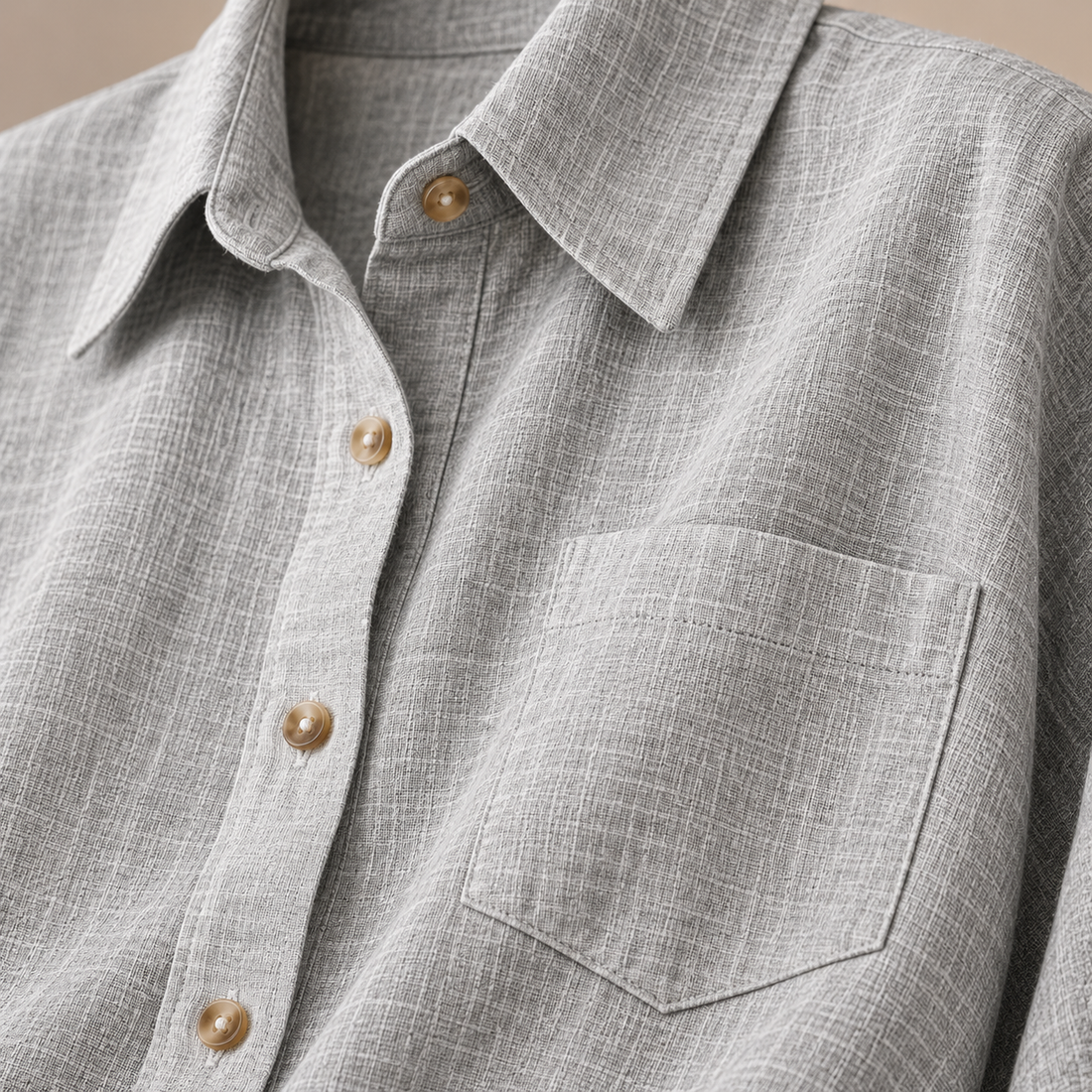 Oversized skjorte til dame med brystlomme