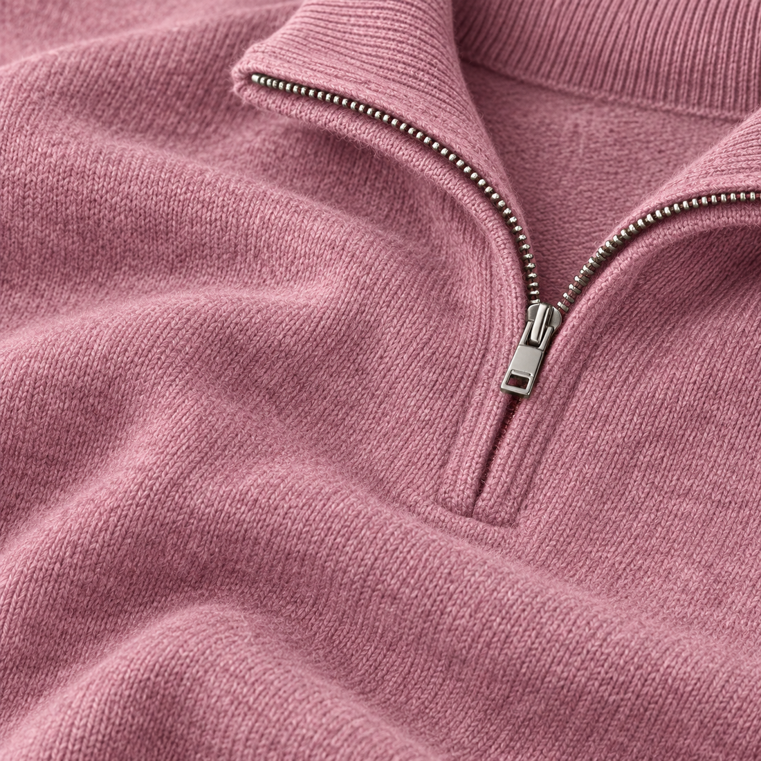Herresweater med lynlåskrave