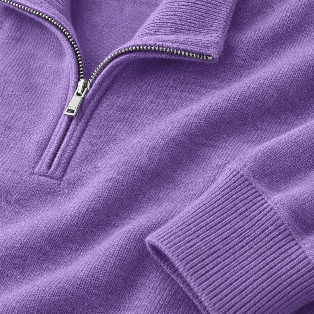 Herresweater med lynlåskrave