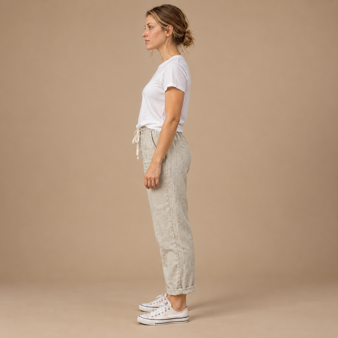 Streetwear bukser til dame med snøre i taljen