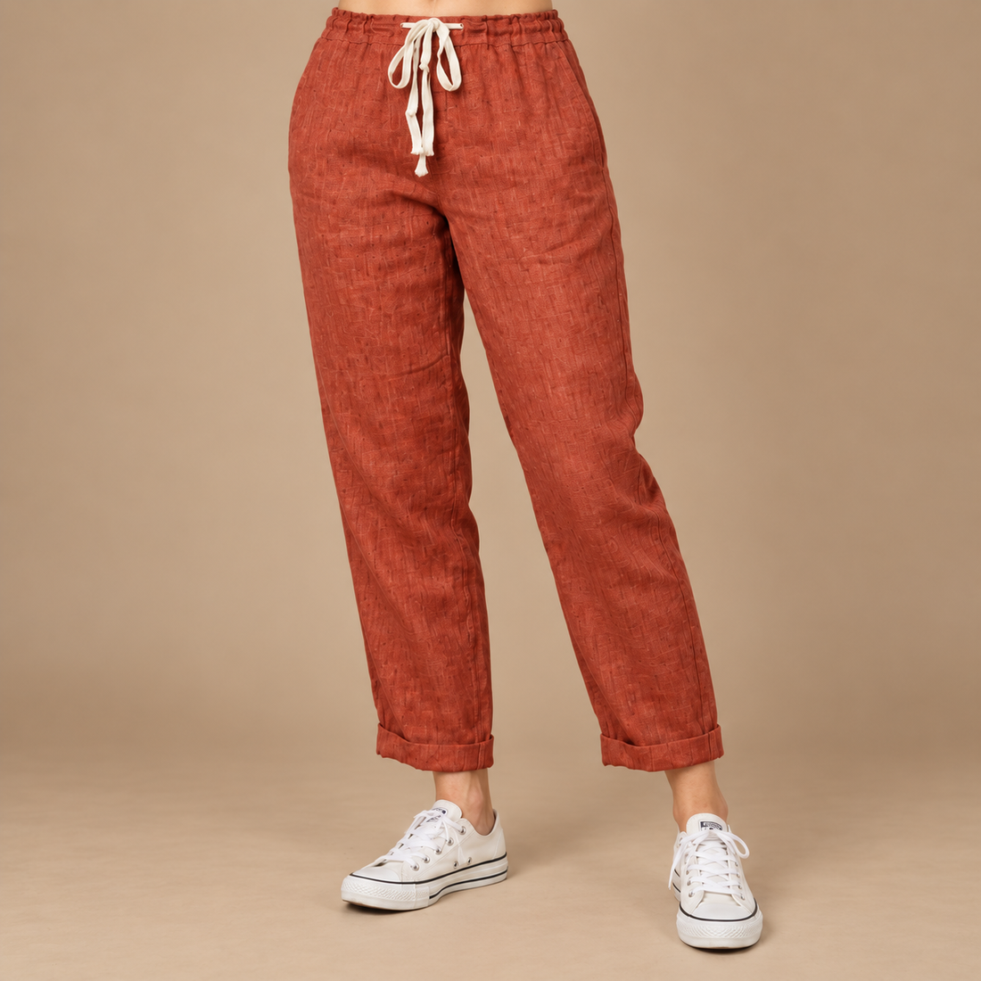 Streetwear bukser til dame med snøre i taljen