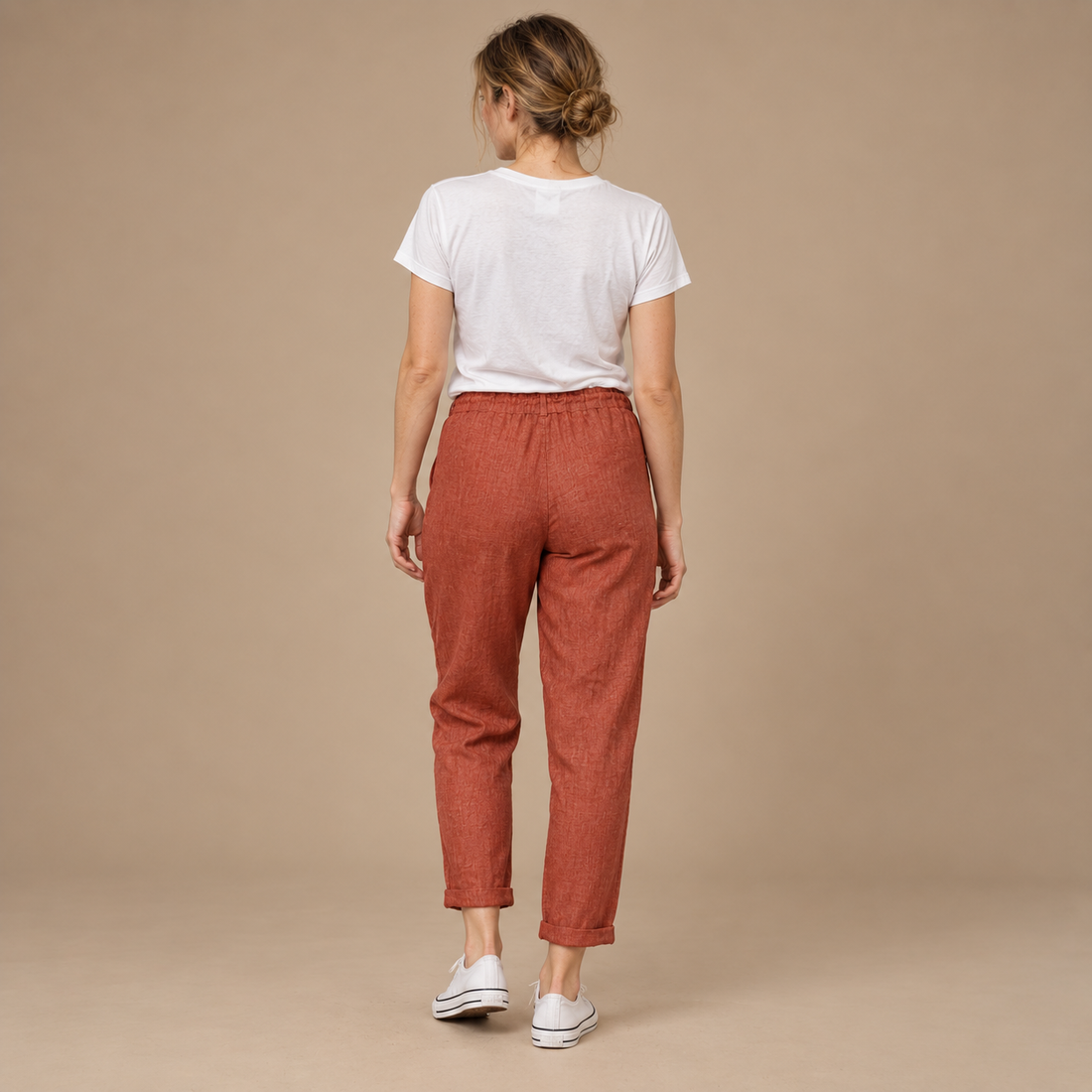 Streetwear bukser til dame med snøre i taljen
