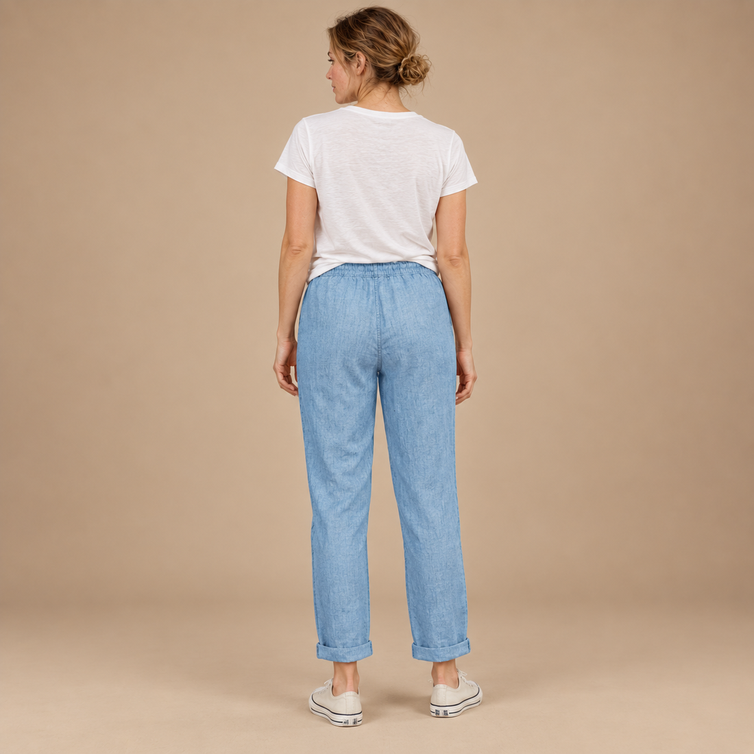 Streetwear bukser til dame med snøre i taljen