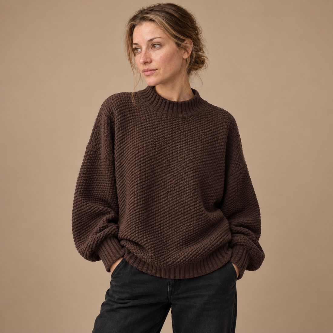 Strikket damesweater, one size