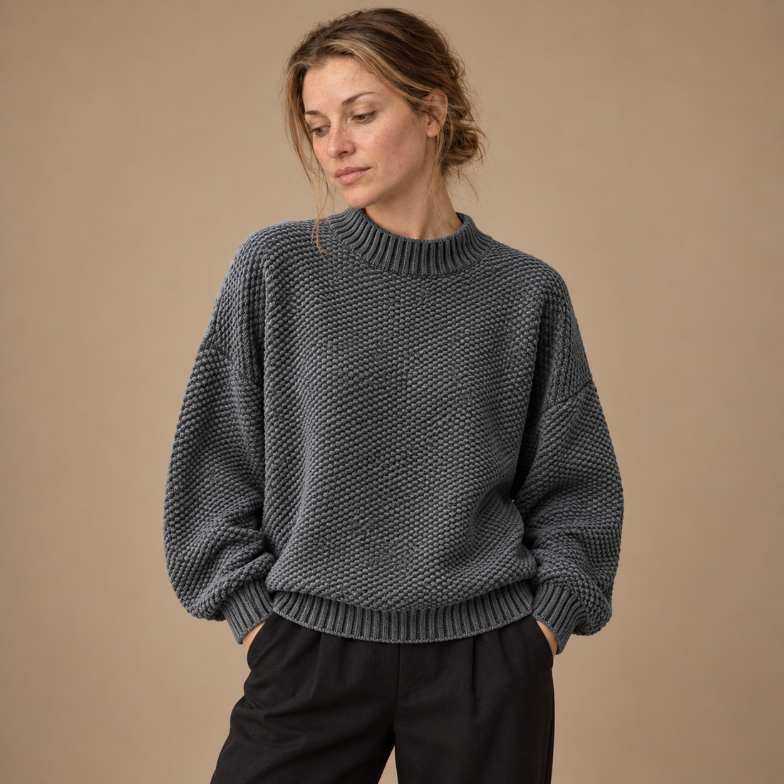 Strikket damesweater, one size