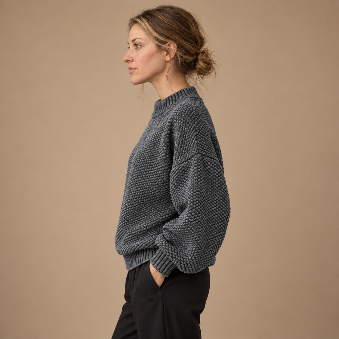 Strikket damesweater, one size