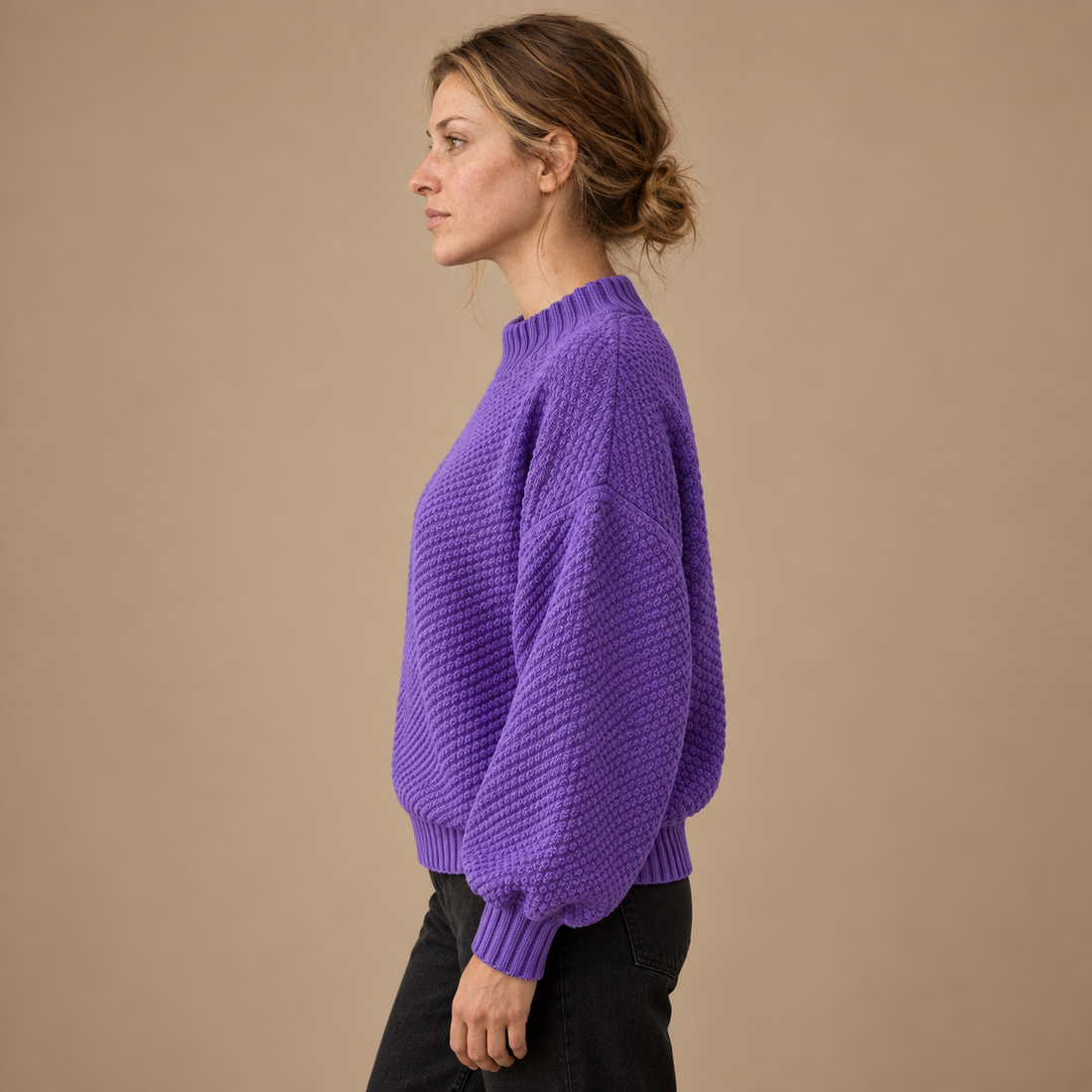 Strikket damesweater, one size