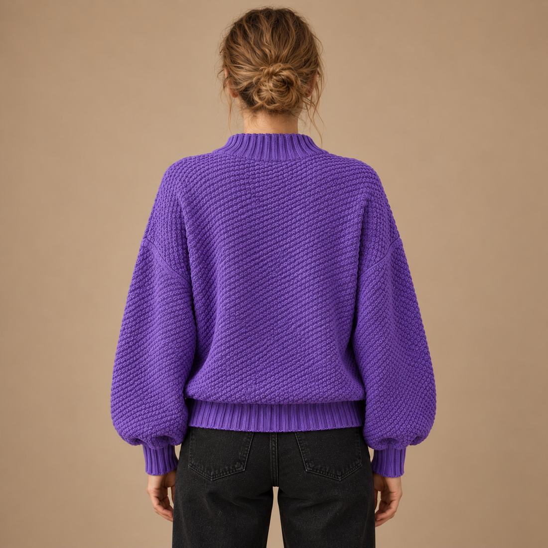 Strikket damesweater, one size