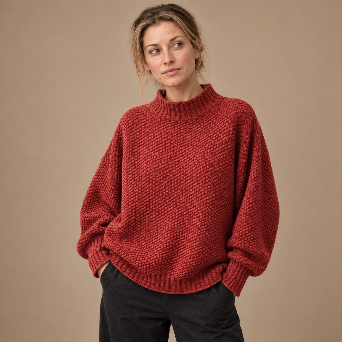 Strikket damesweater, one size