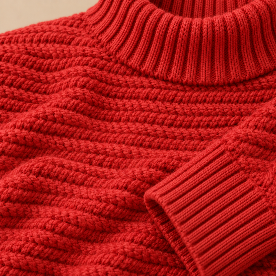 Varm rullekravesweater til dame