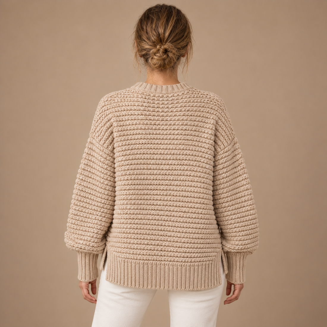 Varm rullekravesweater til dame