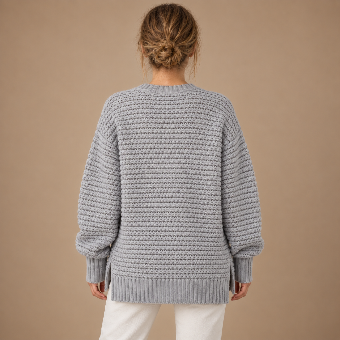 Varm rullekravesweater til dame