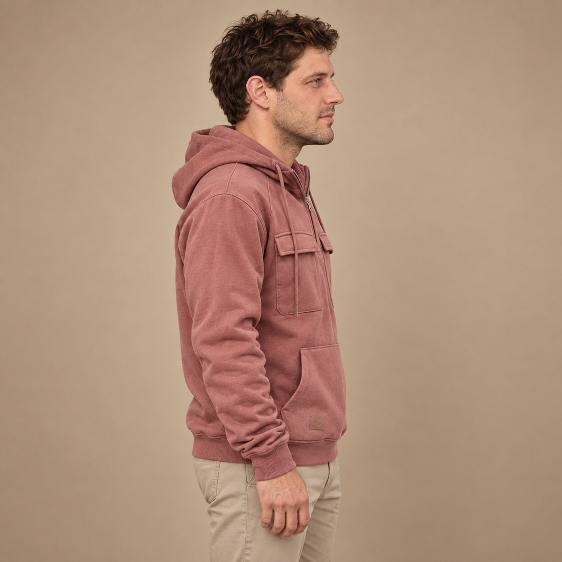 Strikket herresweater med slank pasform
