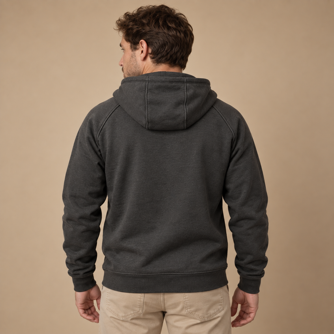 Strikket herresweater med slank pasform