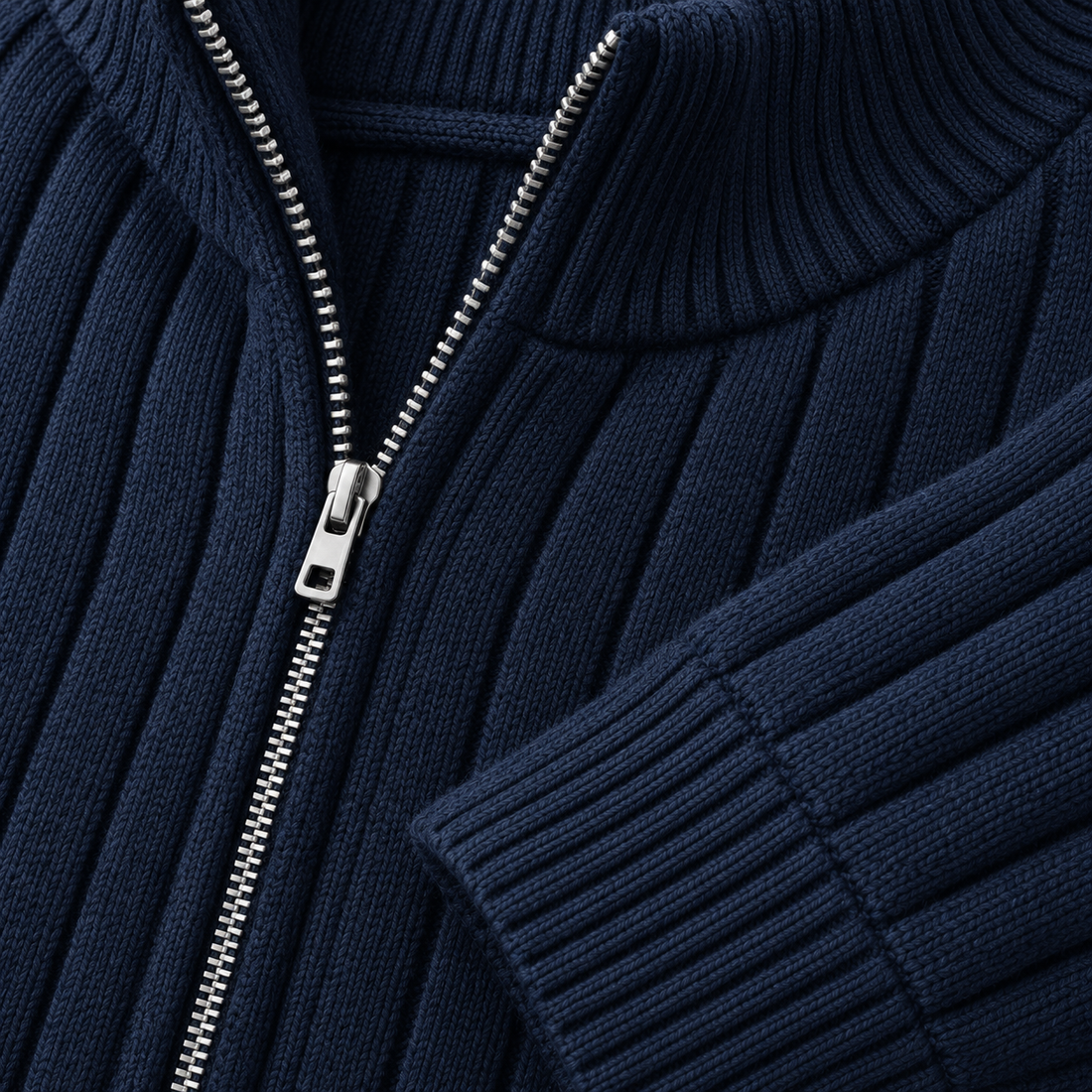 Herrecardigan i ribstrik