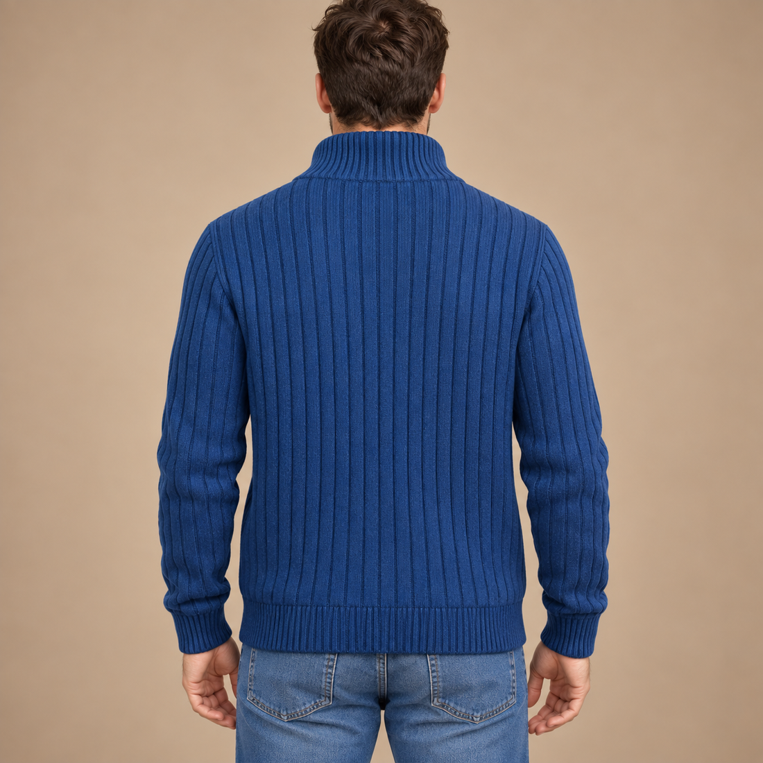 Herrecardigan i ribstrik
