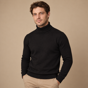 Rullekravesweater til herre i slim fit
