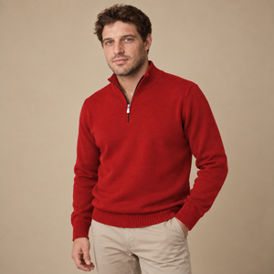 Let herresweater med lynlås