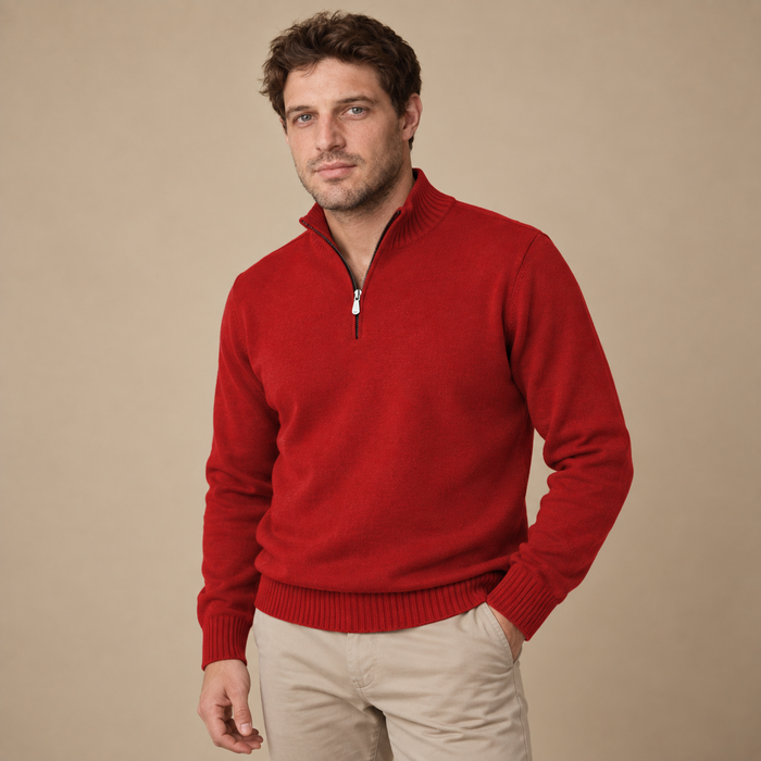 Let herresweater med lynlås