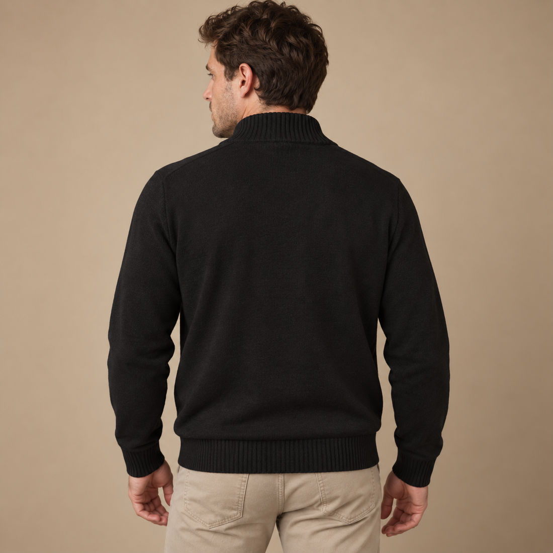 Let herresweater med lynlås