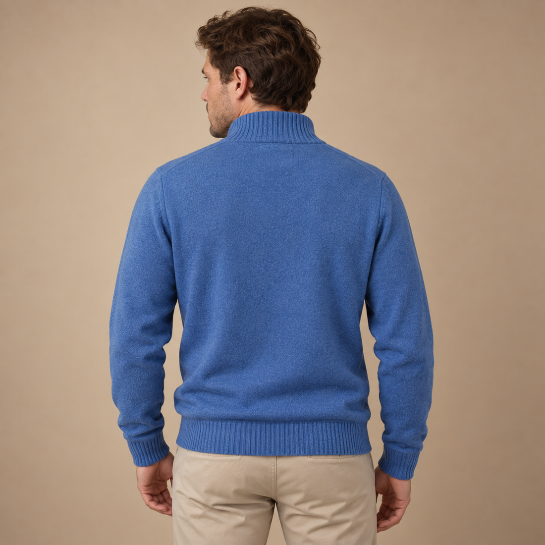 Let herresweater med lynlås