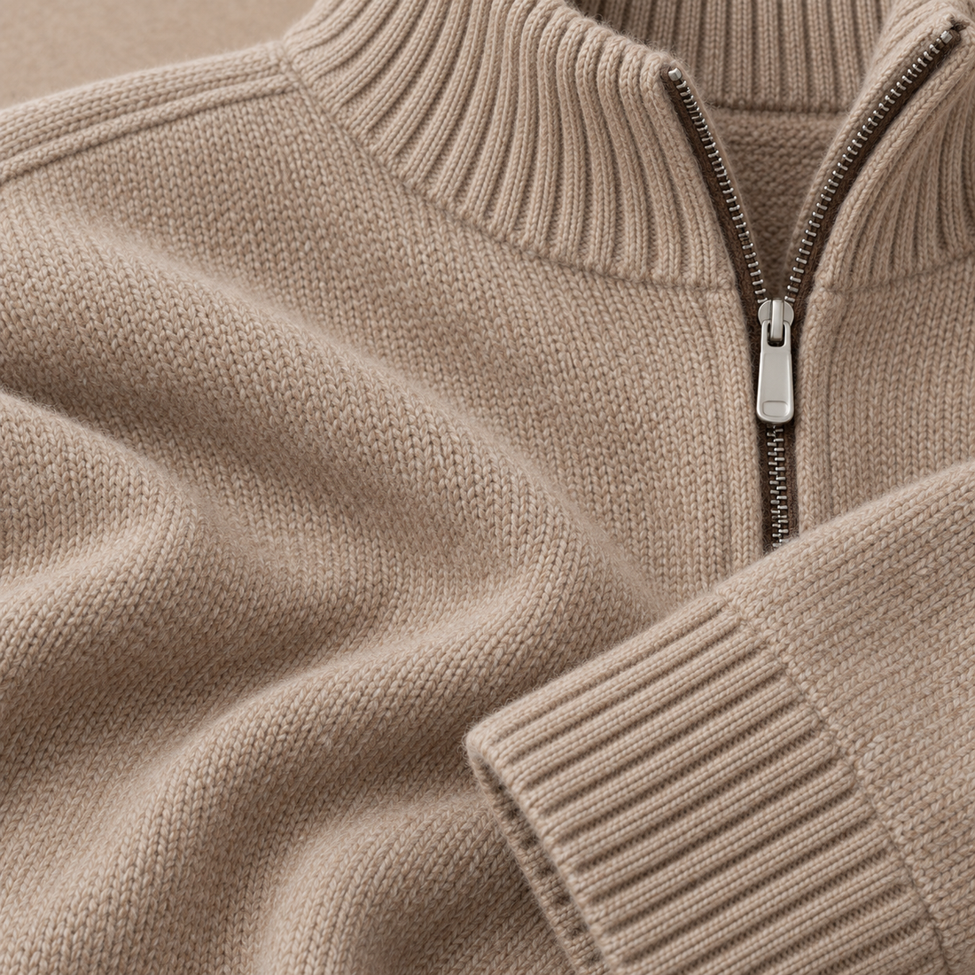 Let herresweater med lynlås