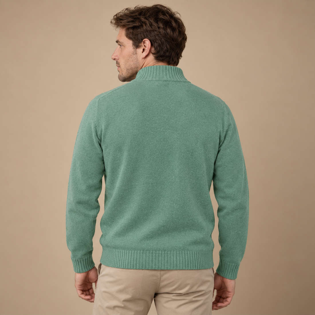Let herresweater med lynlås