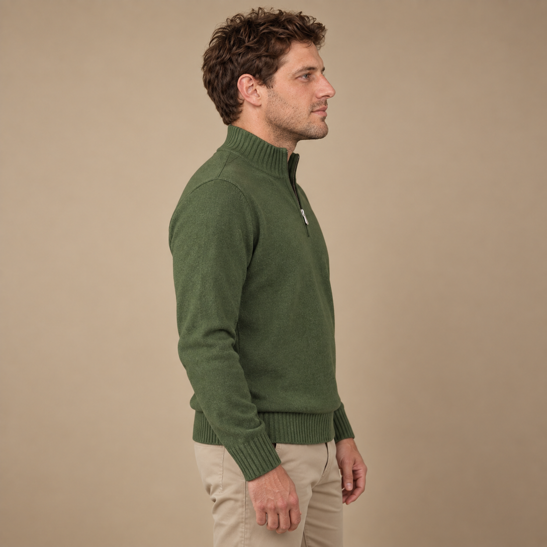 Let herresweater med lynlås