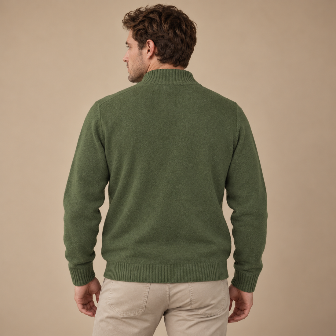 Let herresweater med lynlås