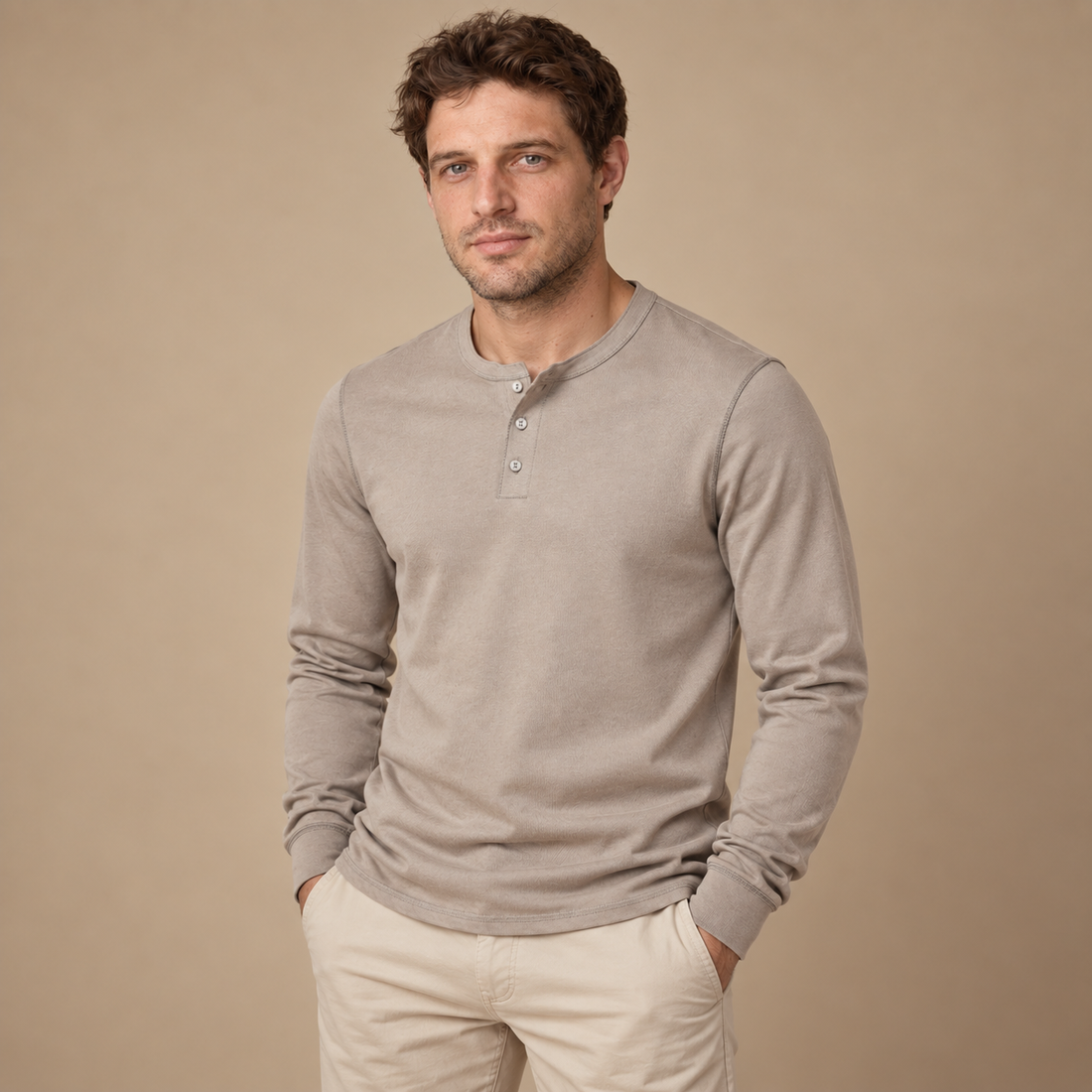 Langærmet herreskjorte