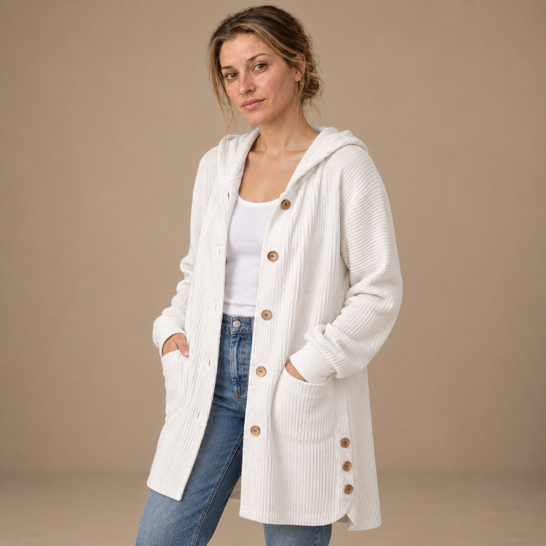 Lang tynd cardigan til dame