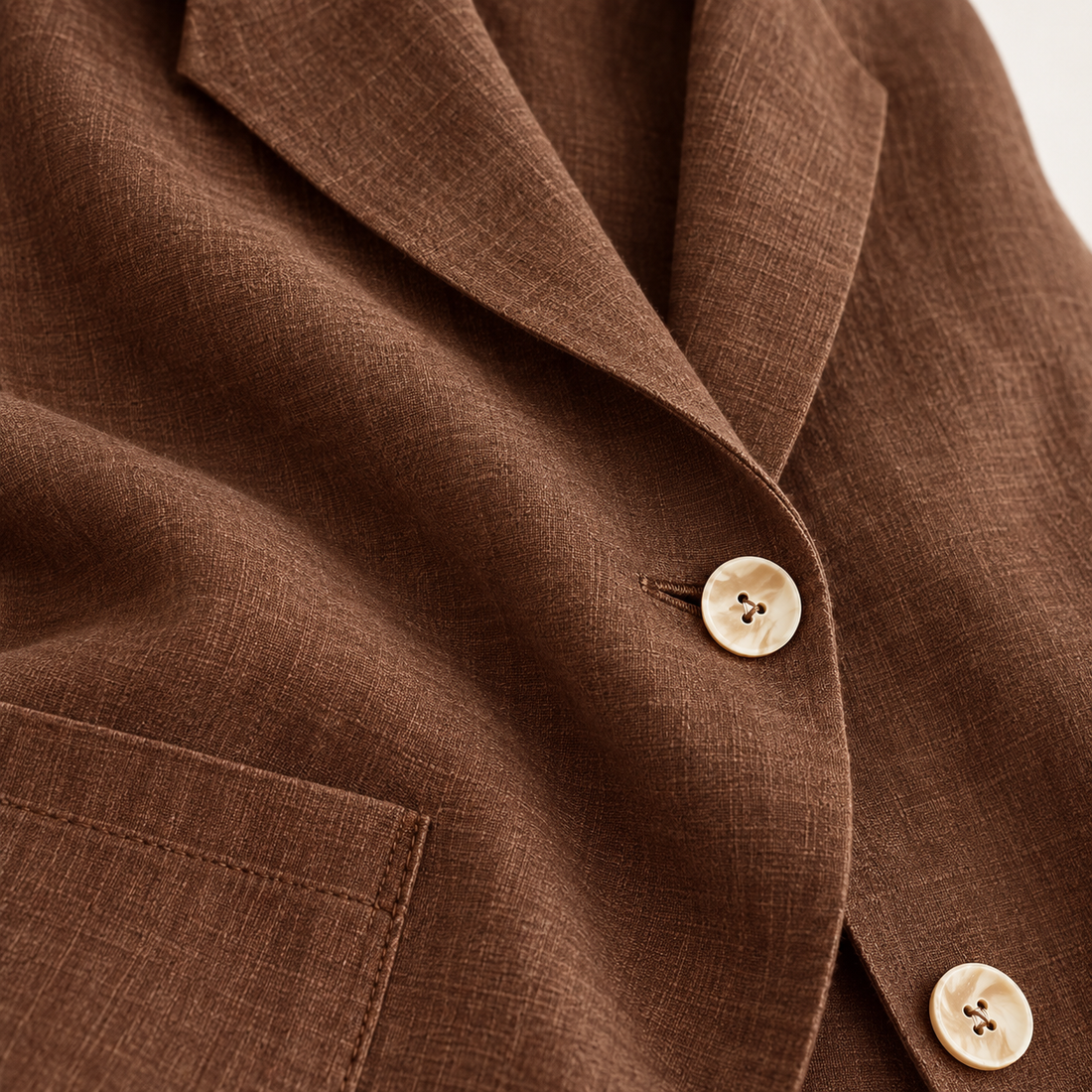 Løstsiddende blazer til dame med opsmøgede ærmer