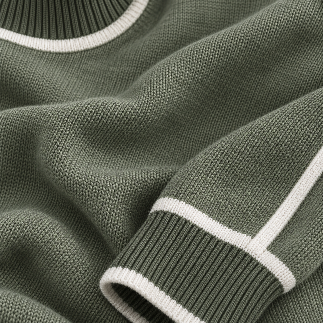 Grøn rullekravesweater til dame