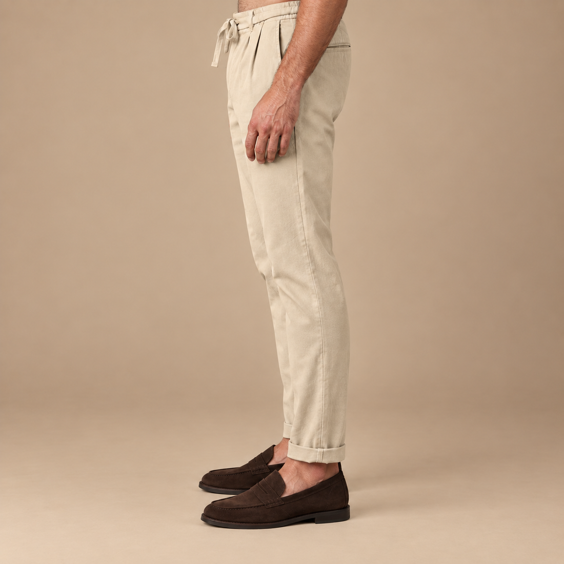 Slim fit herrebukser med læg