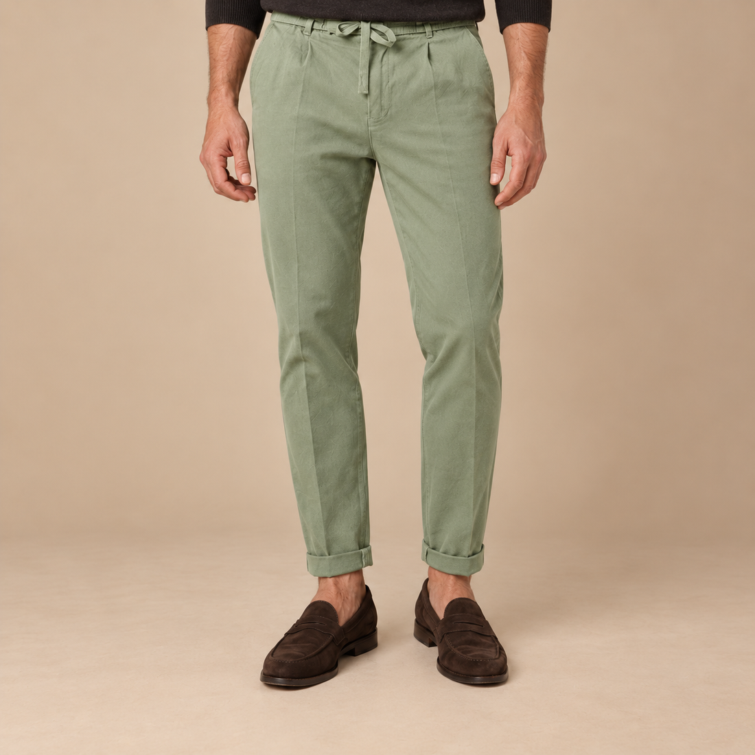 Slim fit herrebukser med læg