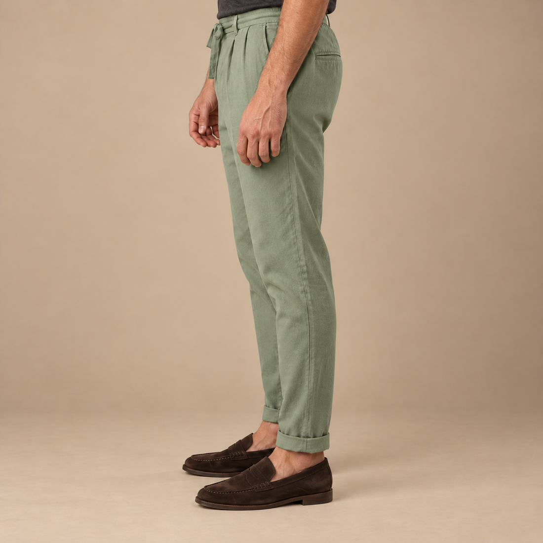 Slim fit herrebukser med læg