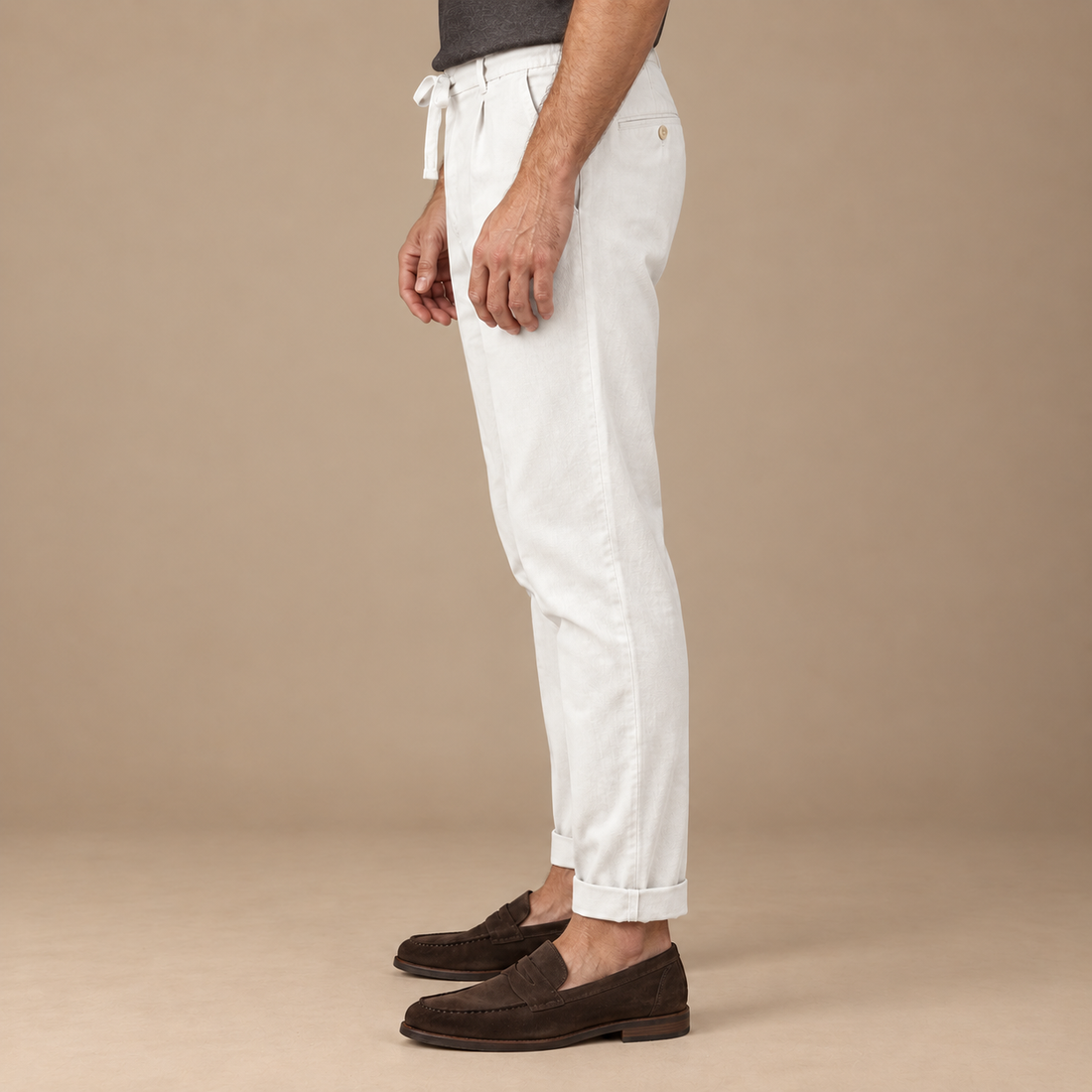 Slim fit herrebukser med læg