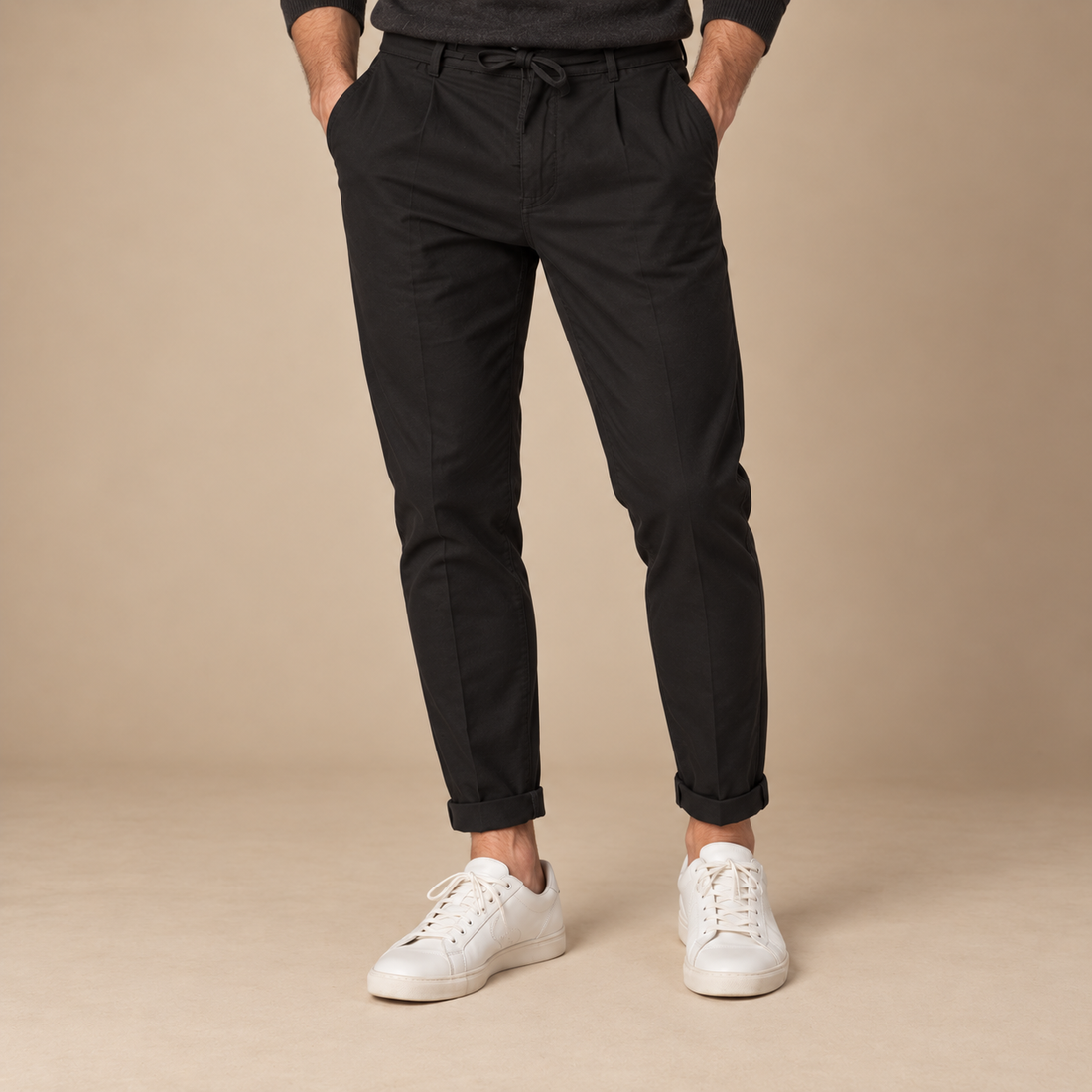Slim fit herrebukser med læg
