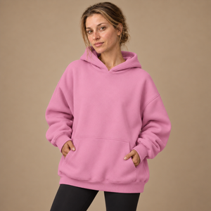 Oversized hættetrøje til dame med kængurulomme
