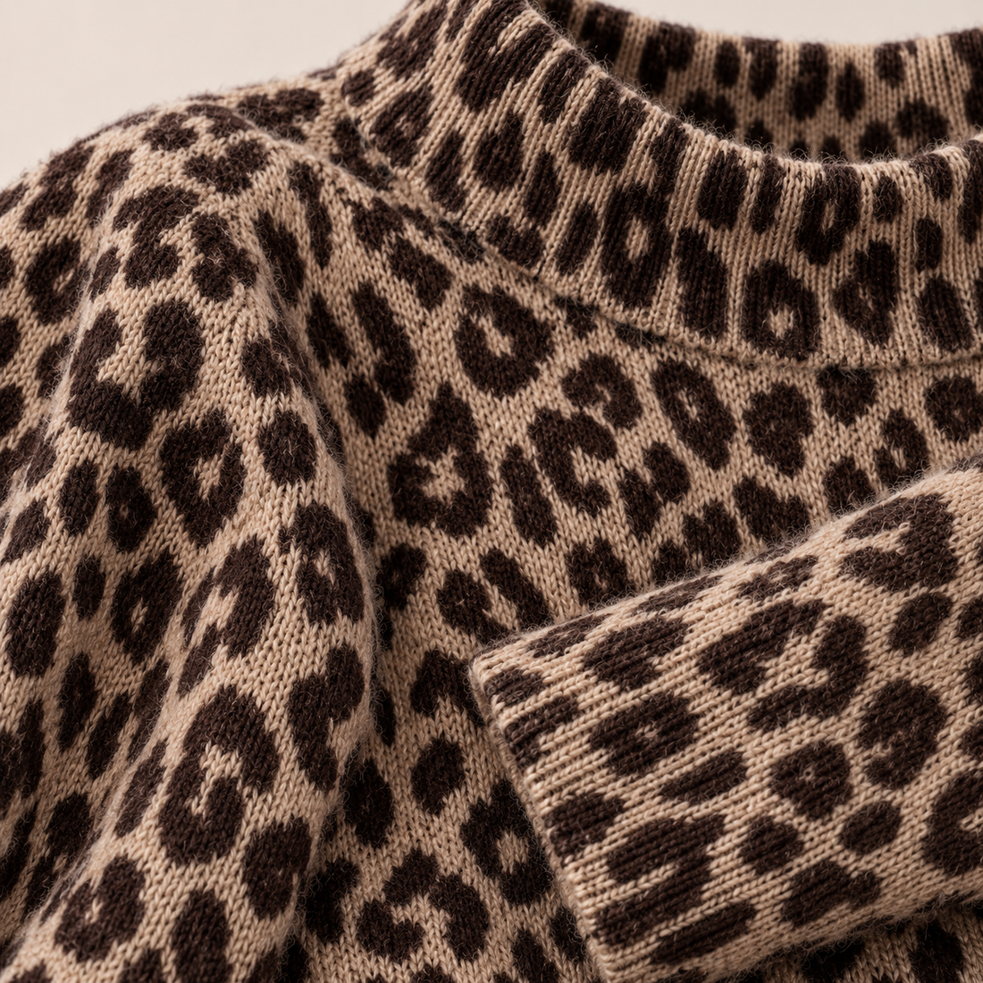 Oversized sweater til dame med dyreprint
