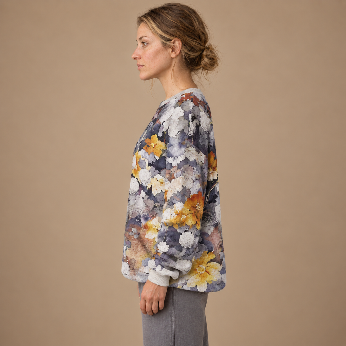 Oversized sweater til dame med dyreprint