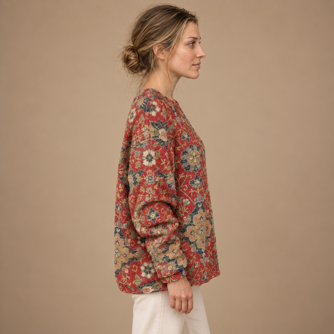 Oversized sweater til dame med dyreprint