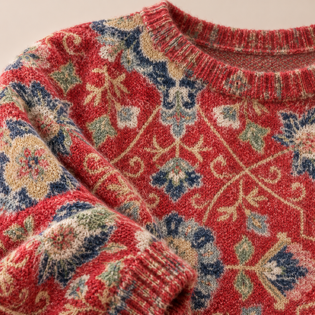 Oversized sweater til dame med dyreprint